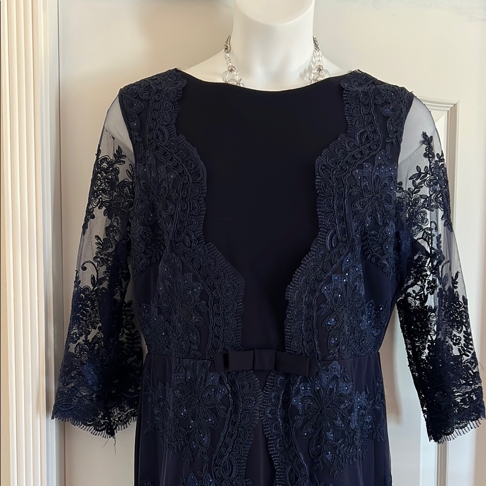 Elegant Navy Lace Dress